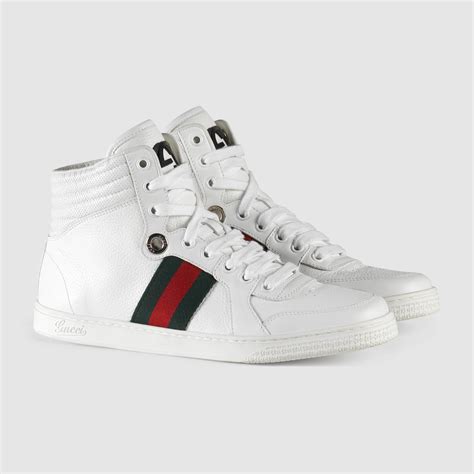 white gucci womens shoes|white high top gucci sneakers.